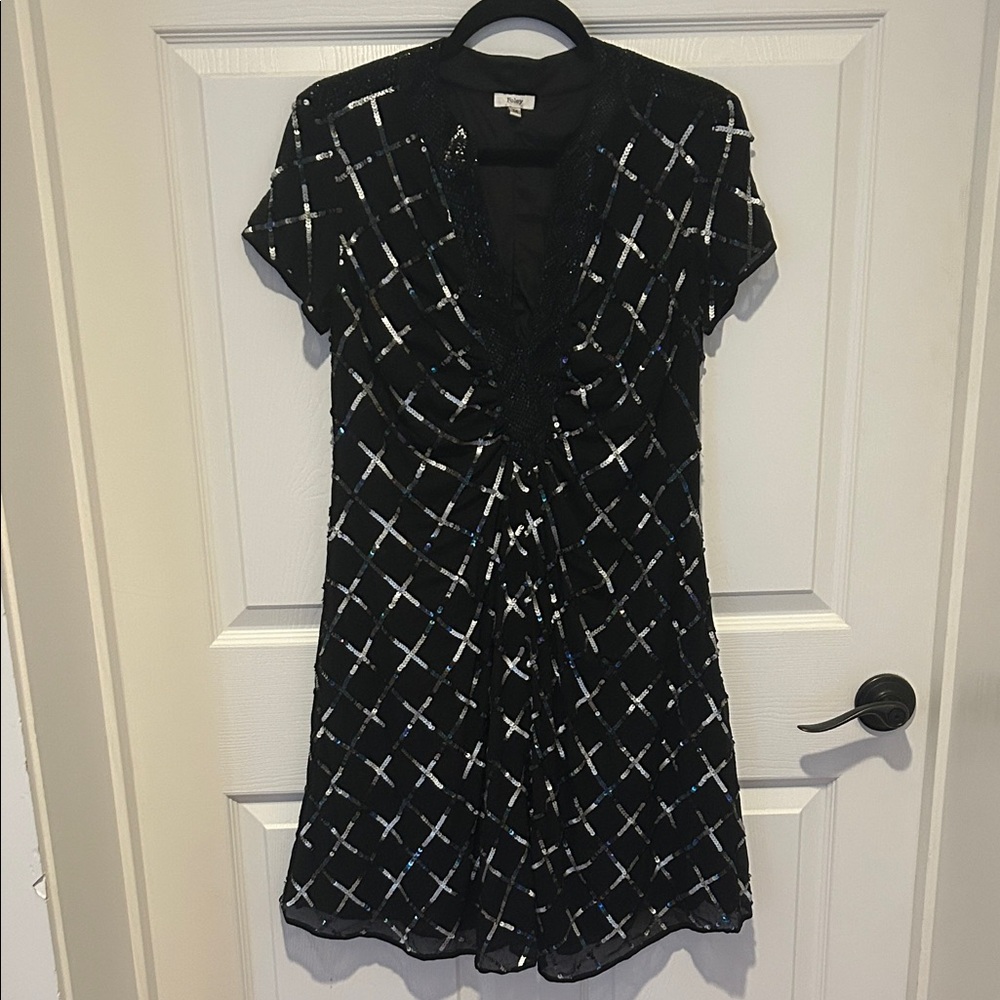 100% Silk Dress with Sequin Overlay